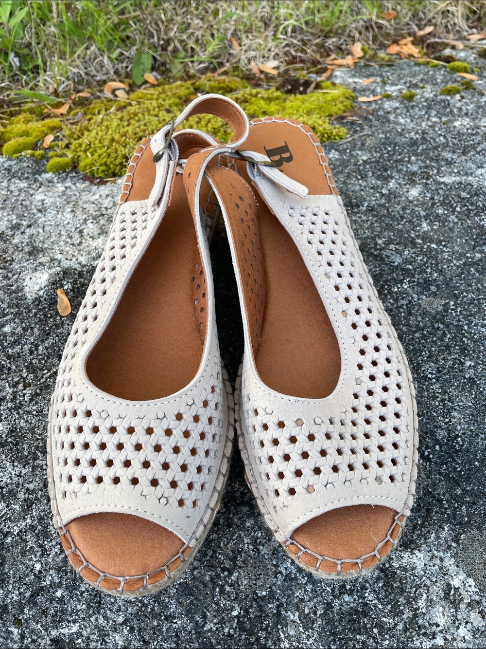Brown’s Fullerton slingback wedge espadrille open toe sandals women’s size 8 - Picture 2 of 15
